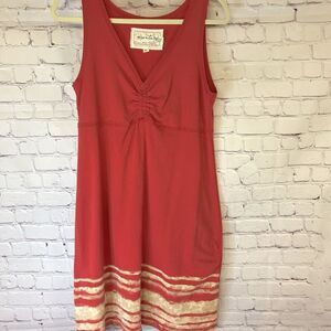 Aventura Spiced Coral Dress Organic Cotton Print Sleeveless Fit and Flare S